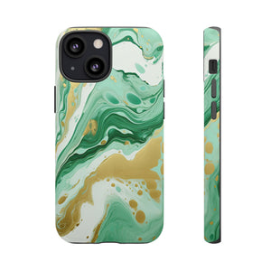 Emerald Gold Marble - Tough Guard Apple iPhone Case