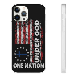 One Nation Under God American Flag - Flexi Case Apple iPhone Case