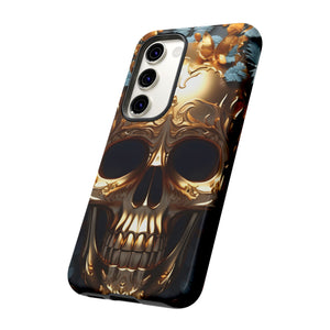 Golden Skull Floral & Butterflies Armor - Tough Guard Samsung Galaxy Case