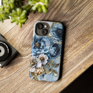Blooming Blue Floral Bouquet - Tough Guard Apple iPhone Case