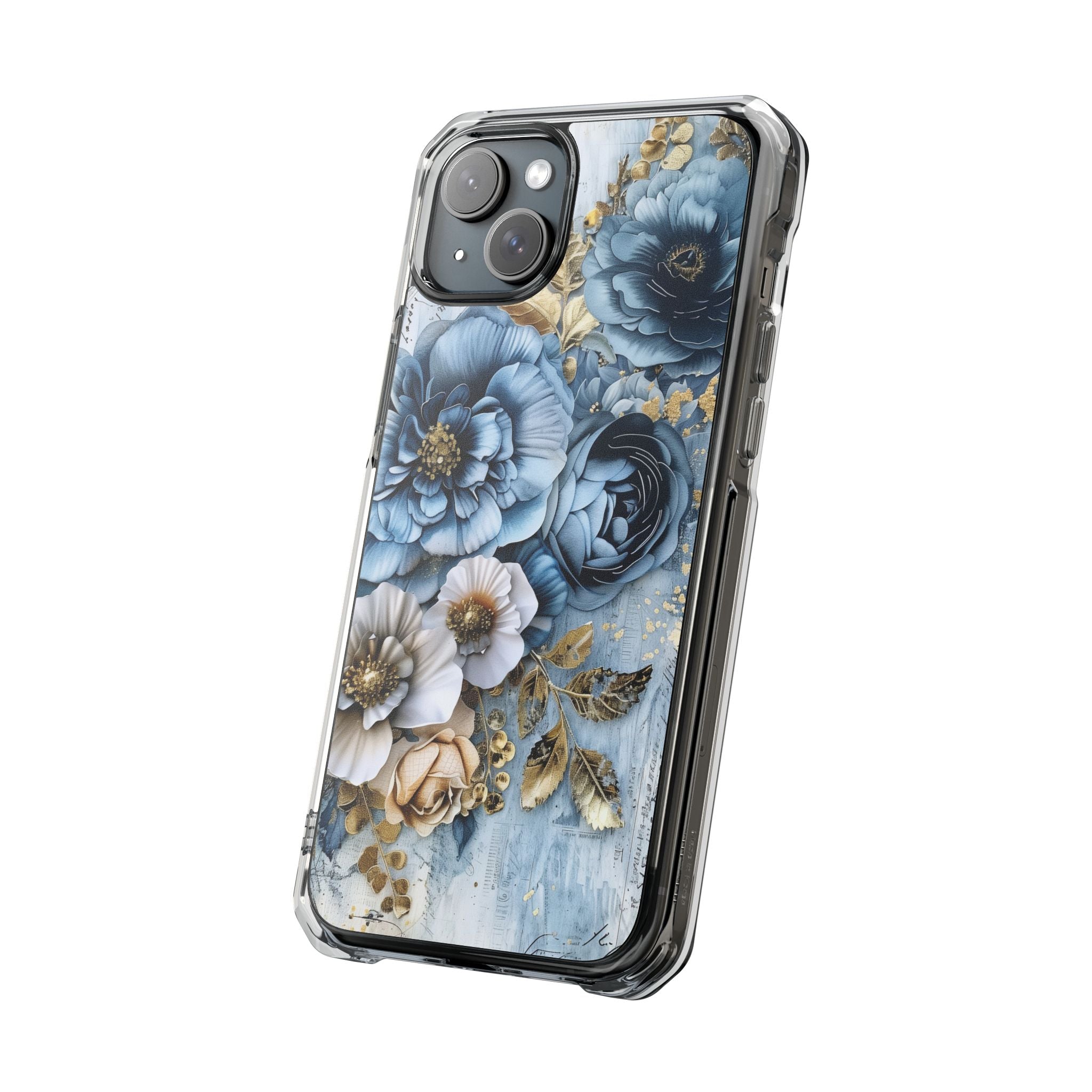 Blooming Blue Floral Bouquet - Magnetic Crystal Guard Apple iPhone Case