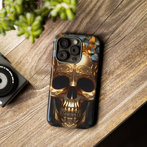 Golden Skull Floral Armor - Tough Guard Apple iPhone Case