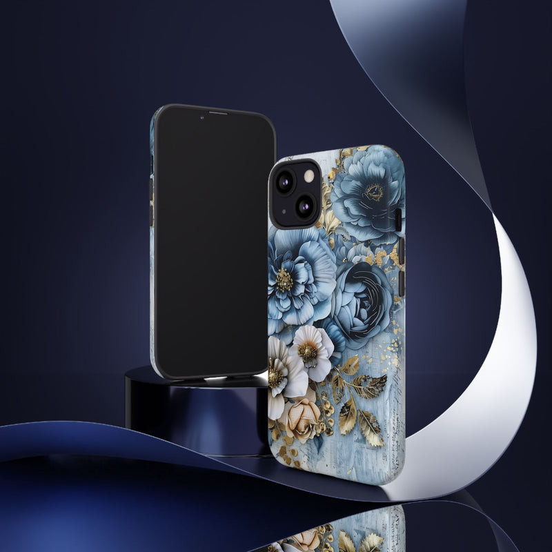 Blooming Blue Floral Bouquet - Tough Guard Apple iPhone Case