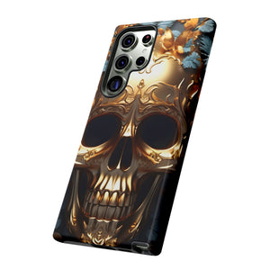 Golden Skull Floral & Butterflies Armor - Tough Guard Samsung Galaxy Case