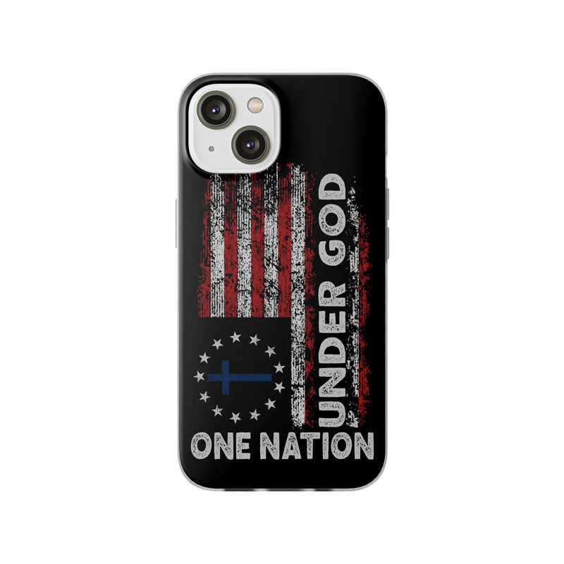 One Nation Under God American Flag - Flexi Case Apple iPhone Case