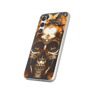Golden Skull Floral Armor Flexi Case - Samsung Galaxy Case