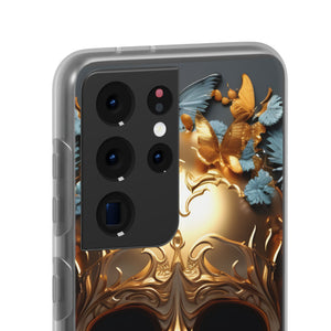 Golden Skull Floral & Butterflies Flexi Case - Samsung Galaxy Case