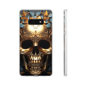 Golden Skull Floral & Butterflies Flexi Case - Samsung Galaxy Case