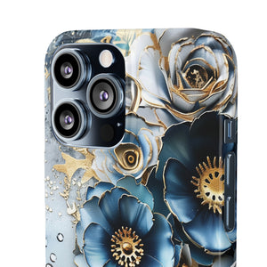 Blue Blooming Flowers Snap Case - Apple iPhone Case