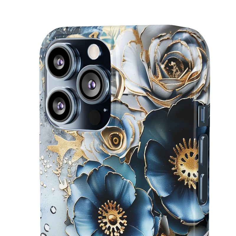 Blue Blooming Flowers Snap Case - Apple iPhone Case