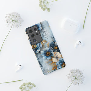Blue & Gold Floral - Tough Guard Samsung Galaxy Case