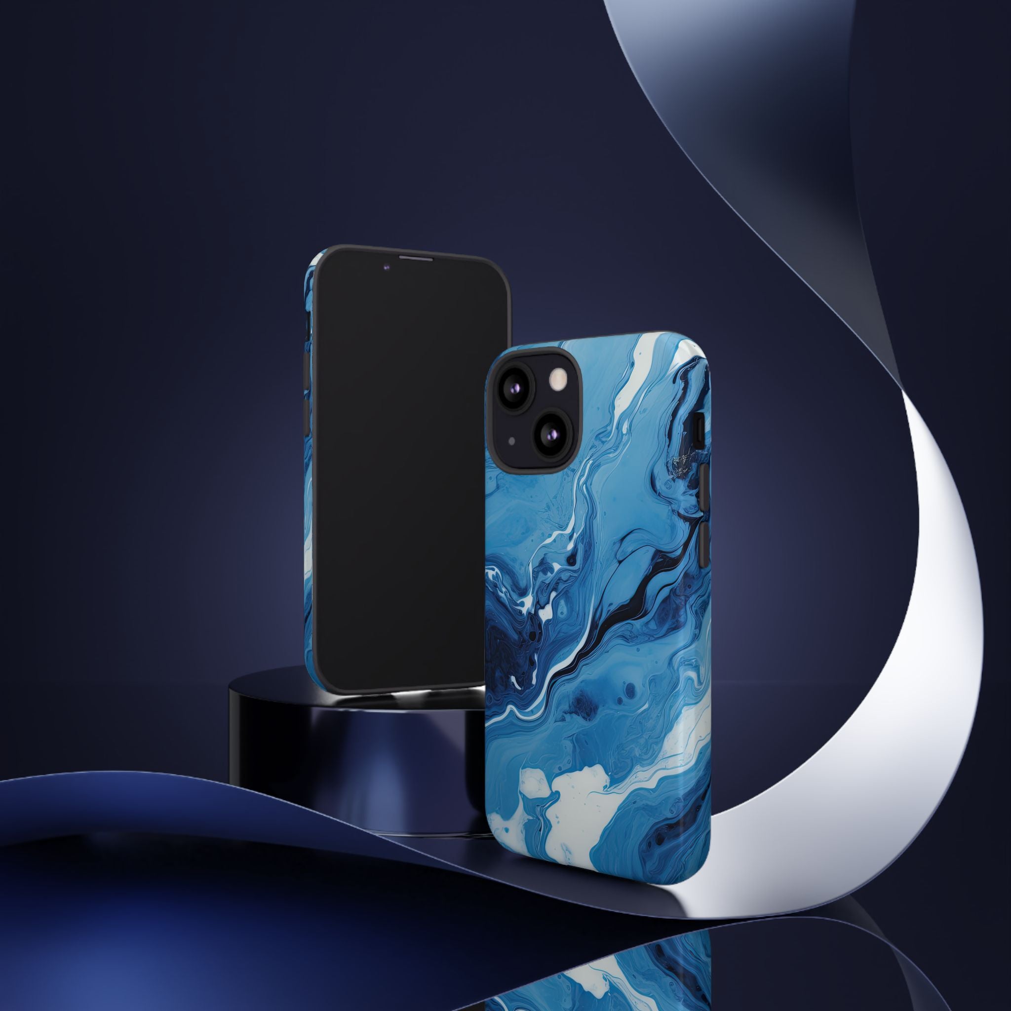 Blue Ocean Wave Marble - Tough Guard Apple iPhone Case
