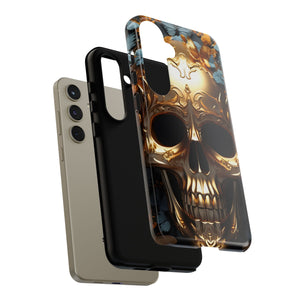 Golden Skull Floral & Butterflies Armor - Tough Guard Samsung Galaxy Case