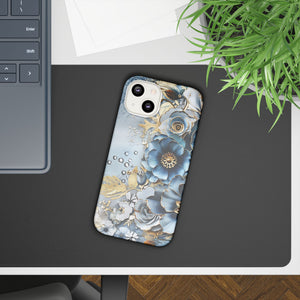 Blooming Blue Floral Bouquet - Slim Guard Apple iPhone Case