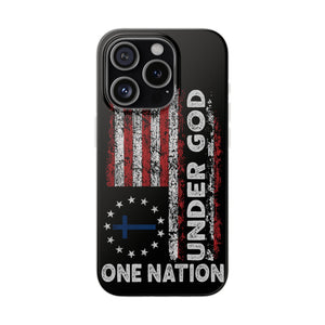 One Nation Under God American Flag - Flexi Case Apple iPhone Case