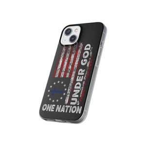 One Nation Under God American Flag - Flexi Case Apple iPhone Case