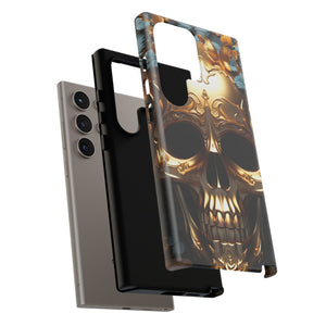 Golden Skull Floral & Butterflies Armor - Tough Guard Samsung Galaxy Case