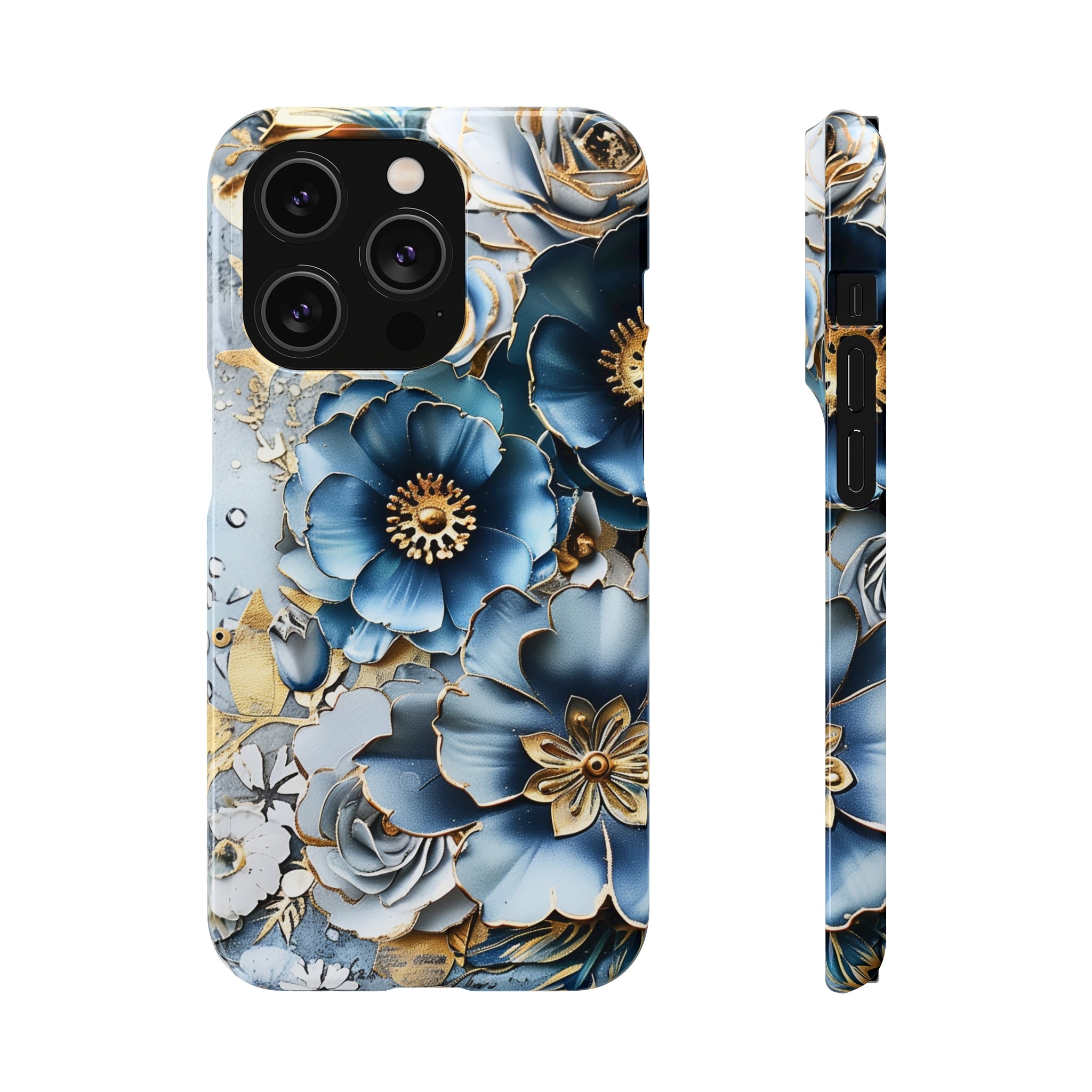 Blue Blooming Flowers Snap Case - Apple iPhone Case