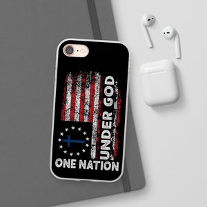 One Nation Under God American Flag - Flexi Case Apple iPhone Case