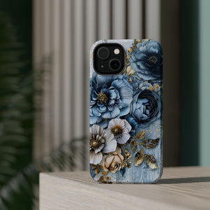 Blooming Blue Floral Bouquet - Magnetic Armor Tough Apple iPhone Case