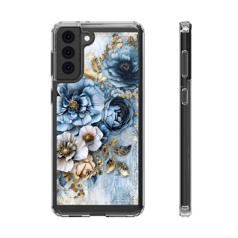 Blooming Blue Floral Bouquet - Crystal Guard Durable Samsung Galaxy Case