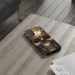 Golden Skull Floral & Butterflies Armor - Tough Guard Samsung Galaxy Case