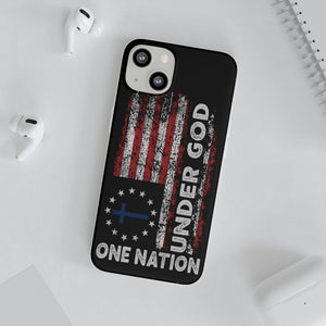 One Nation Under God American Flag - Flexi Case Apple iPhone Case
