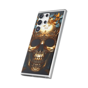 Golden Skull Floral & Butterflies Flexi Case - Samsung Galaxy Case