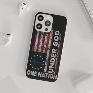 One Nation Under God American Flag - Flexi Case Apple iPhone Case