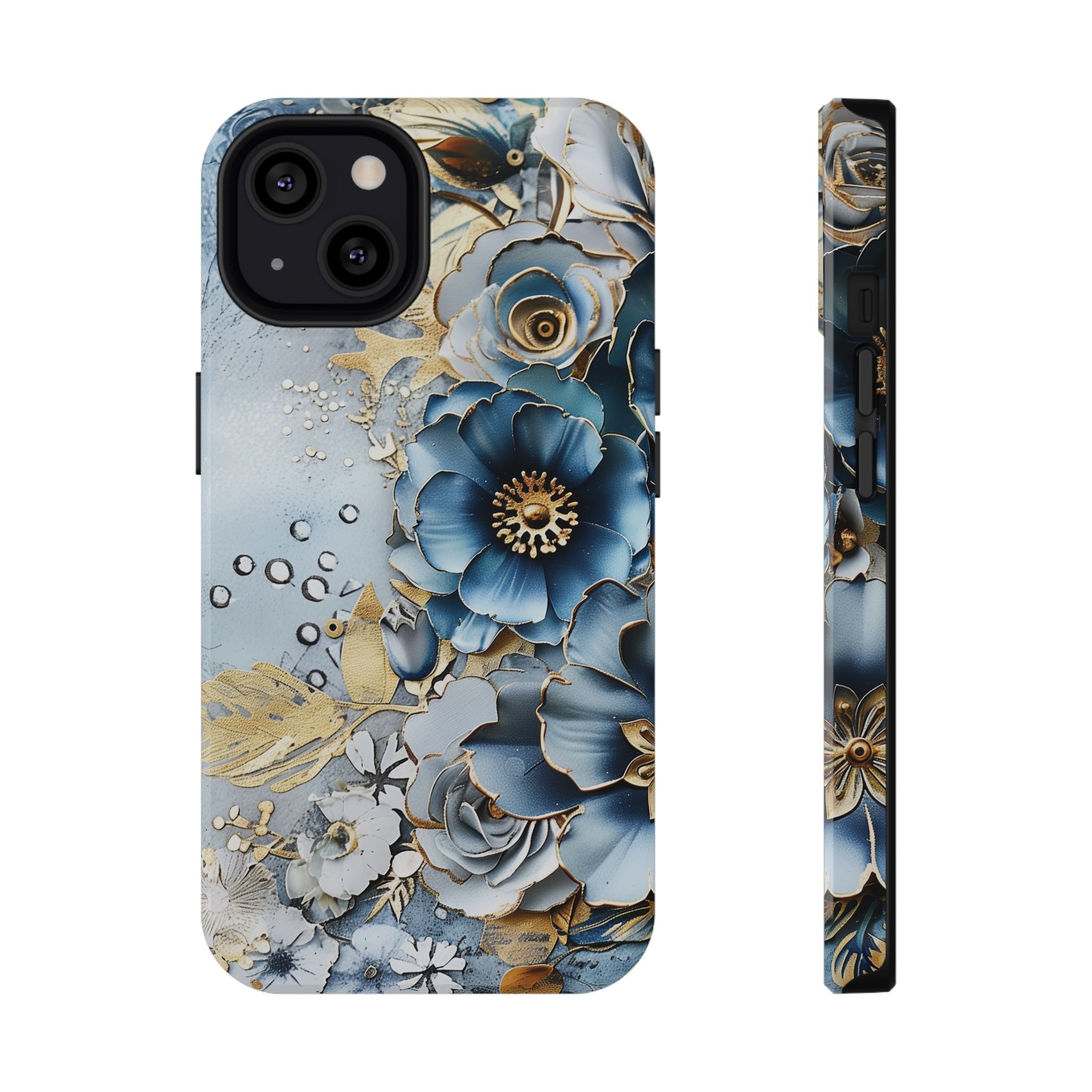 Blooming Blue Floral Bouquet - Impact Guard Apple iPhone Case