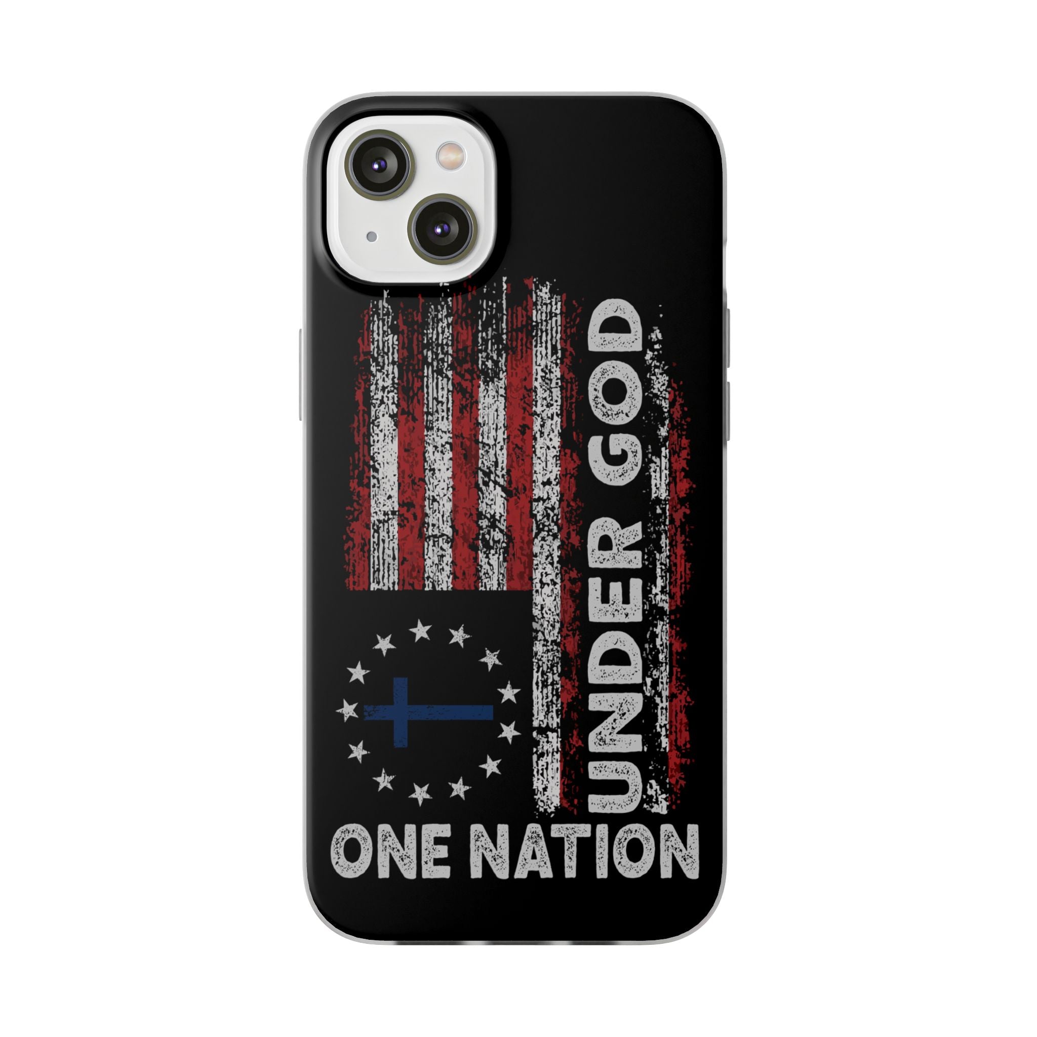 One Nation Under God American Flag - Flexi Case Apple iPhone Case