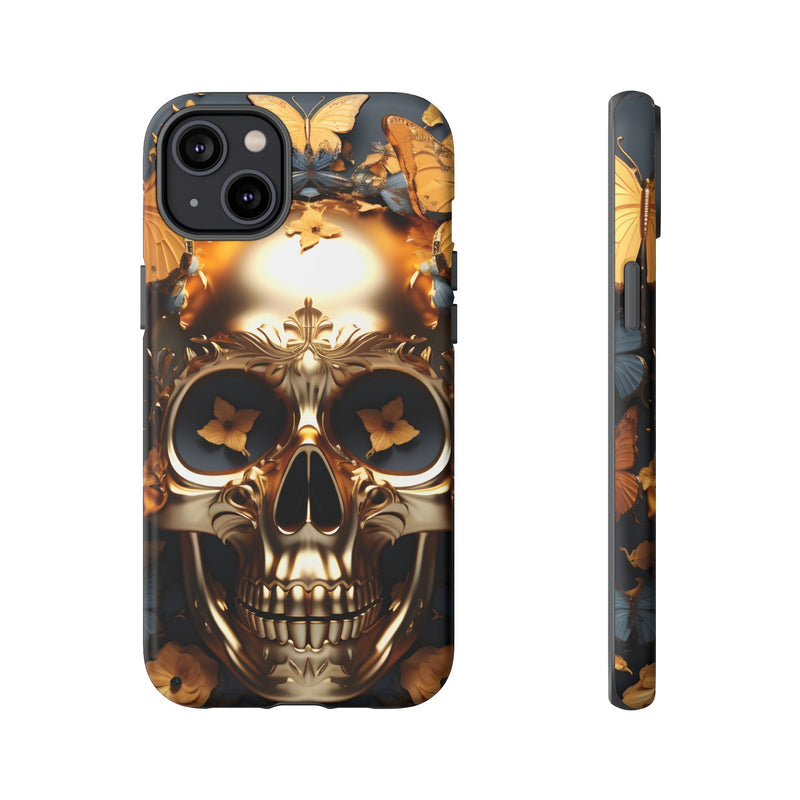 Golden Skull Floral Armor Tough Guard - Apple iPhone Case