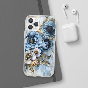 Blooming Blue Floral Bouquet Flexi Case - Apple iPhone Case