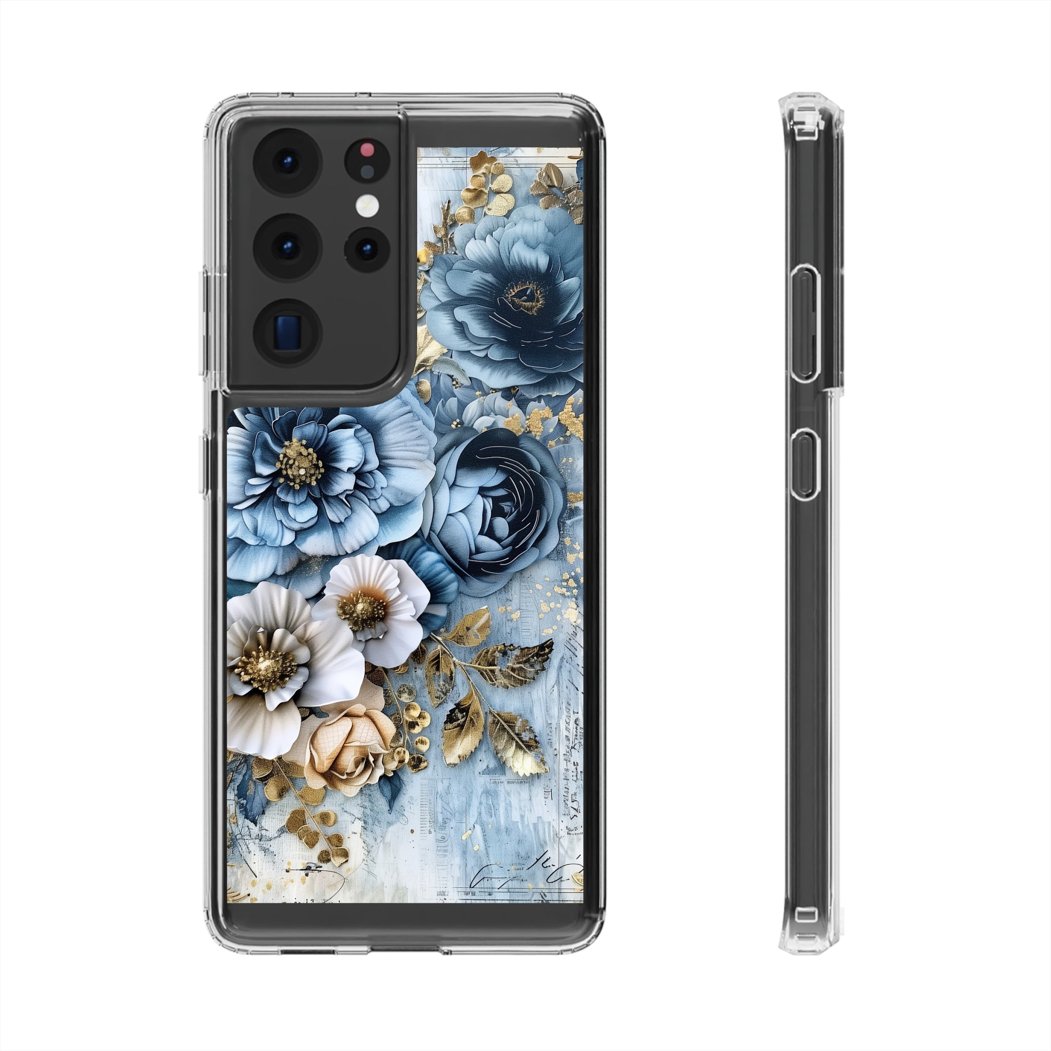 Blooming Blue Floral Bouquet - Crystal Guard Durable Samsung Galaxy Case