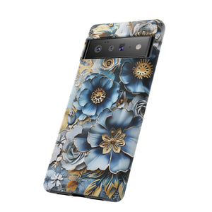 Blue Blooming Flowers - Tough Guard Google Pixel Case