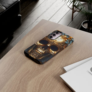 Golden Skull Floral & Butterflies Armor - Tough Guard Samsung Galaxy Case