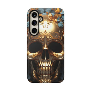 Golden Skull Floral & Butterflies Armor - Tough Guard Samsung Galaxy Case