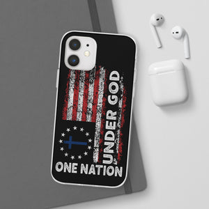 One Nation Under God American Flag - Flexi Case Apple iPhone Case