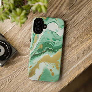 Emerald Gold Marble - Tough Guard Apple iPhone Case