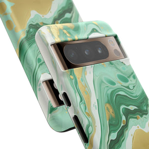 Emerald Gold Marble - Tough Guard Google Pixel Case