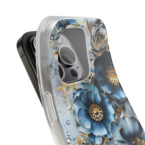 Blue Blooming Flowers Flexi Case - Apple iPhone Case