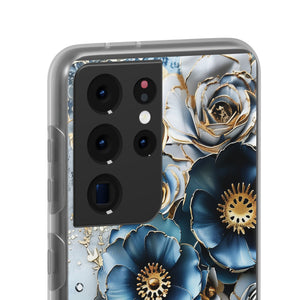Blue Blooming Flowers Flexi Case - Samsung Galaxy Case