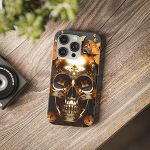 Golden Skull Floral Armor Flexi Case - Apple iPhone Case