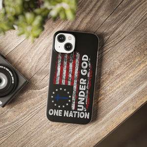 One Nation Under God American Flag - Flexi Case Apple iPhone Case