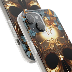 Golden Skull Floral & Butterflies Flexi Case - Apple iPhone Case
