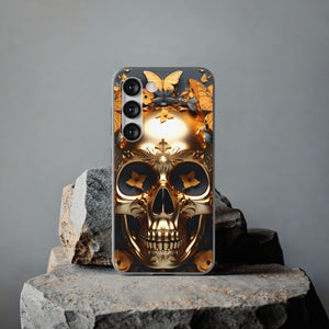 Golden Skull Floral Armor Flexi Case - Samsung Galaxy Case