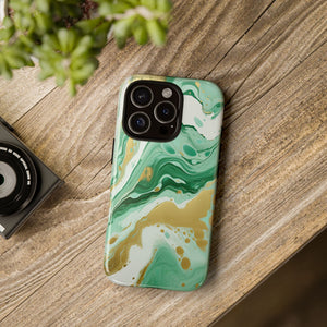 Emerald Gold Marble - Tough Guard Apple iPhone Case