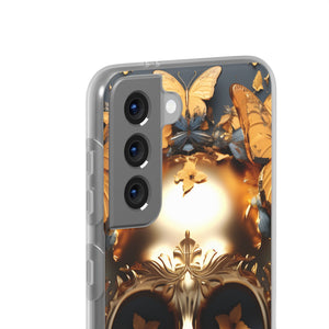 Golden Skull Floral Armor Flexi Case - Samsung Galaxy Case