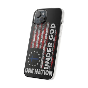 One Nation Under God American Flag - Flexi Case Apple iPhone Case