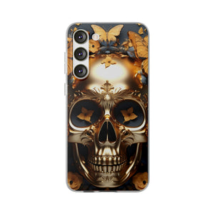 Golden Skull Floral Armor Flexi Case - Samsung Galaxy Case